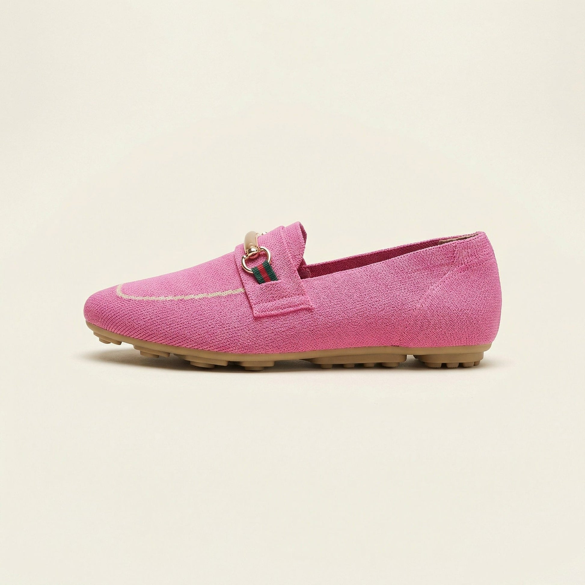 Mocassin Femme en Tissu à Mors Métallique