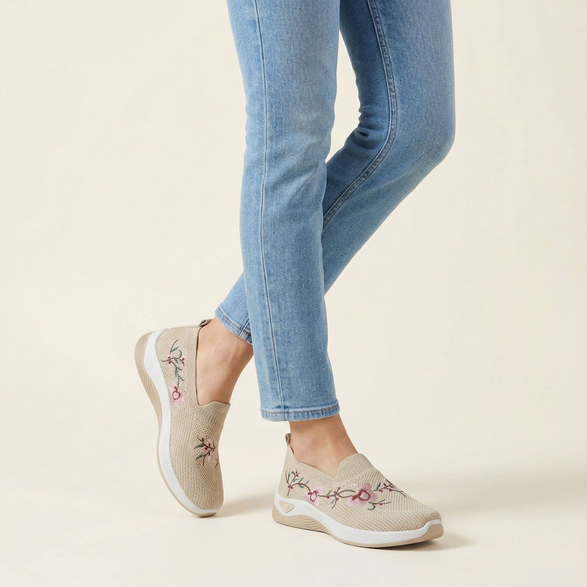 Mocassin Femme en Tissu Imprimé Floral