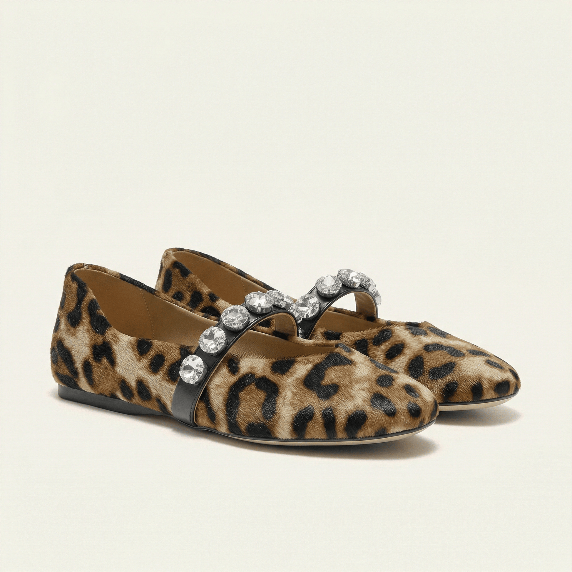 Mocassin Femme Léopard à Bride Bijou