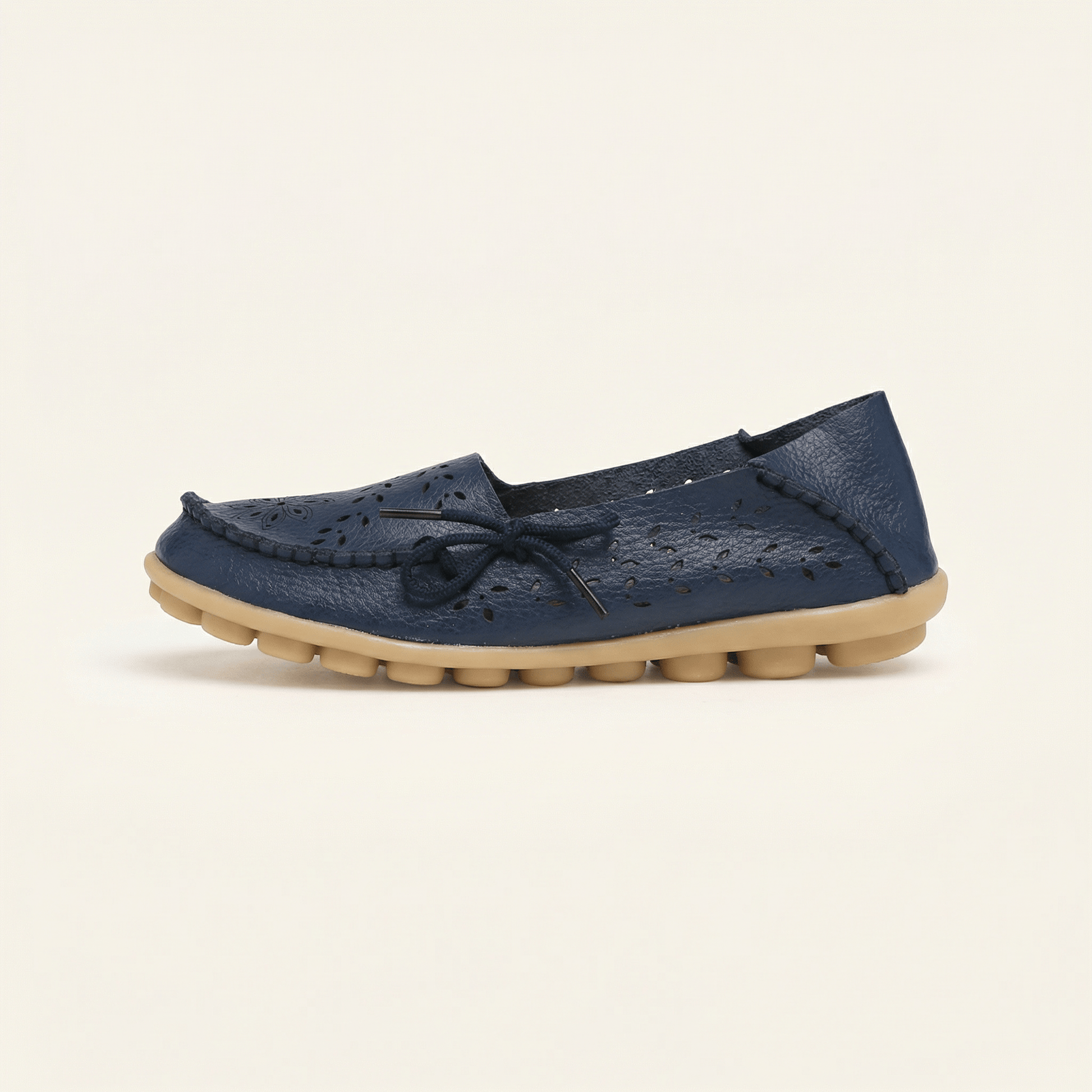 Mocassin Femme Perforé avec Lacets et Picots