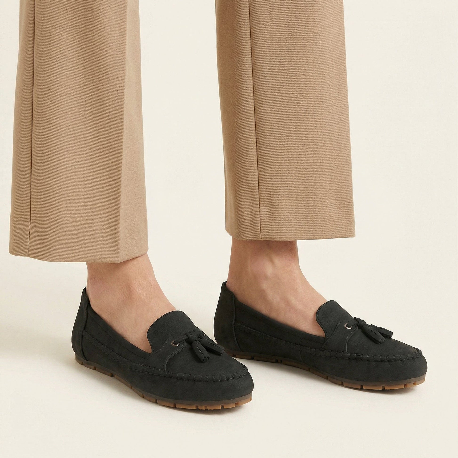 Mocassin Femme Plat à Pampilles