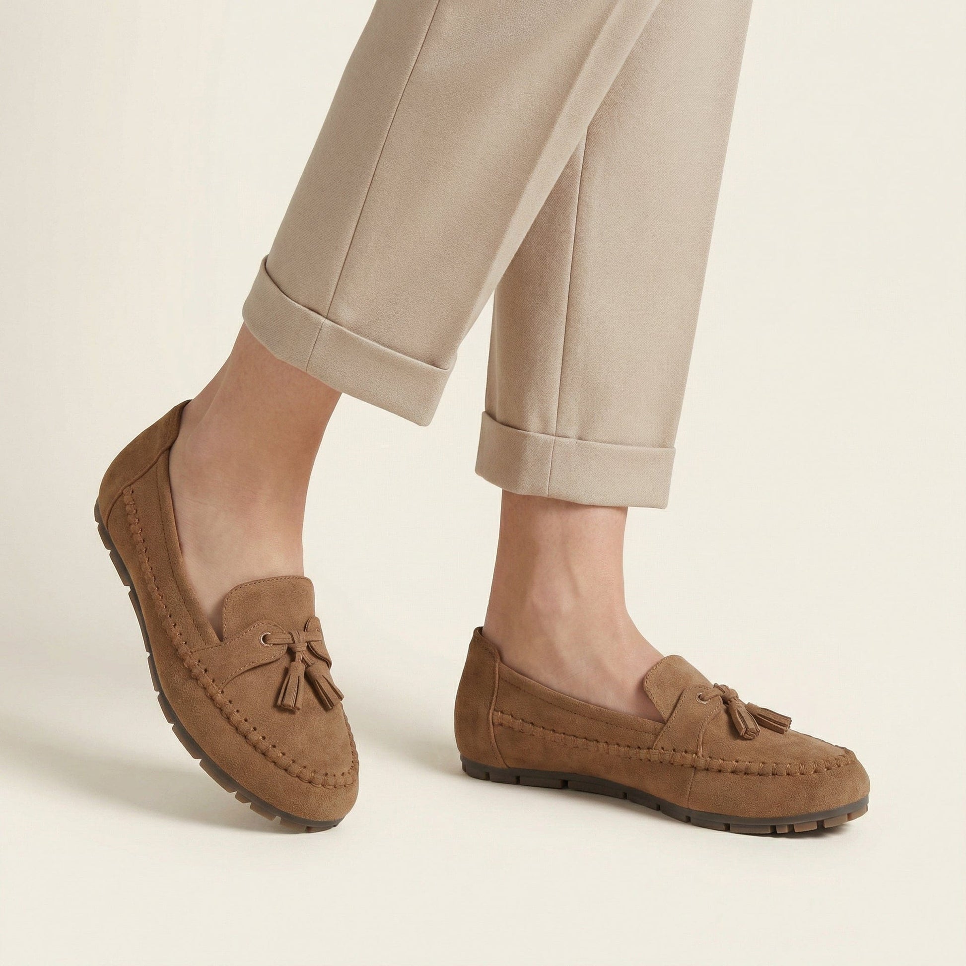 Mocassin Femme Plat à Pampilles