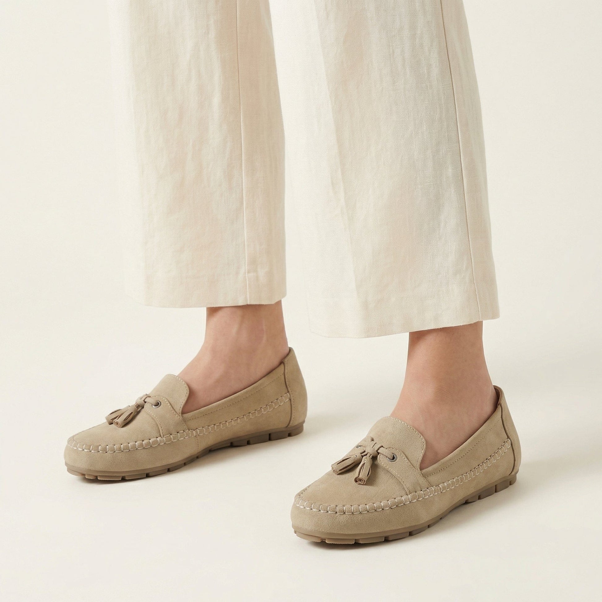 Mocassin Femme Plat à Pampilles
