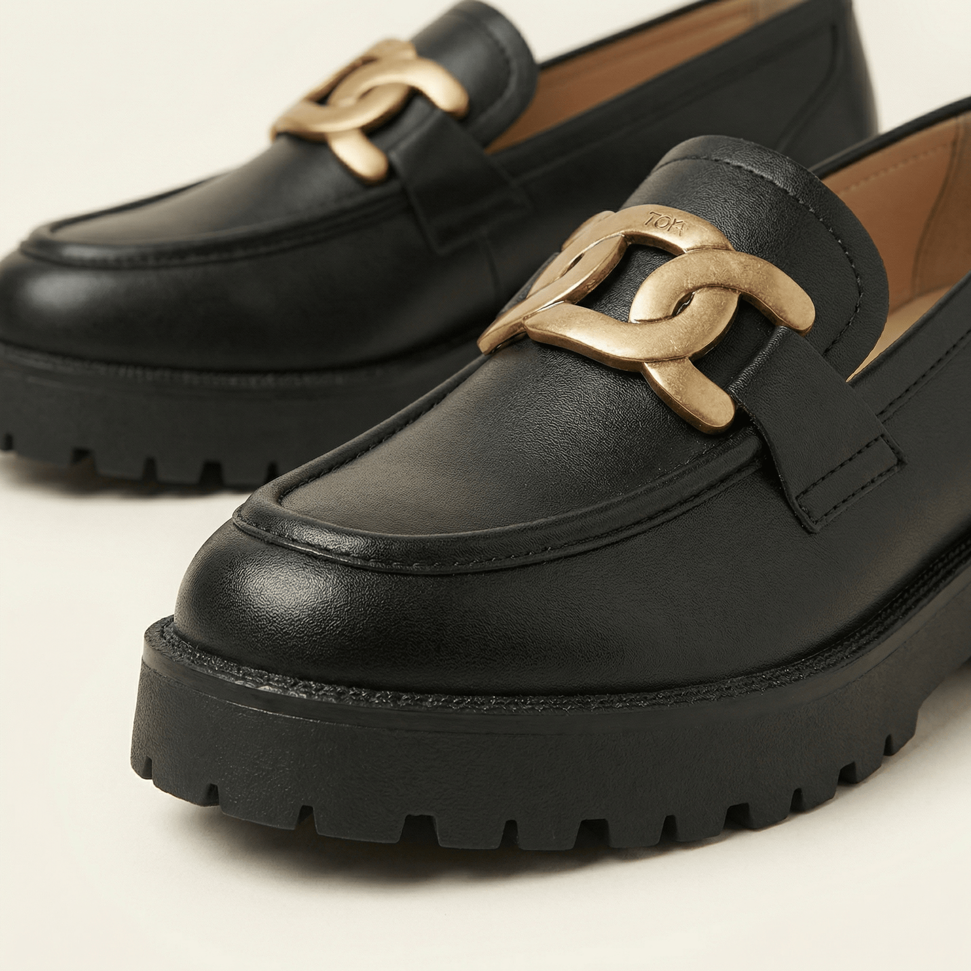 Mocassin Femme Plateforme à Mors Métallique