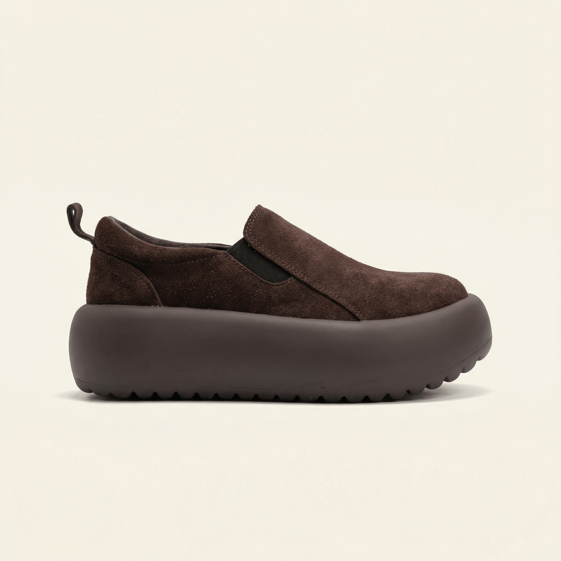 Mocassin Femme Plateforme en Velours