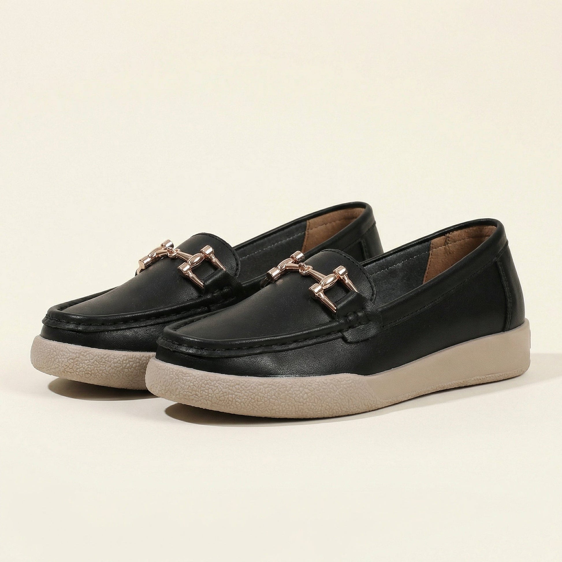 Mocassin Femme Uni à Mors en Cuir