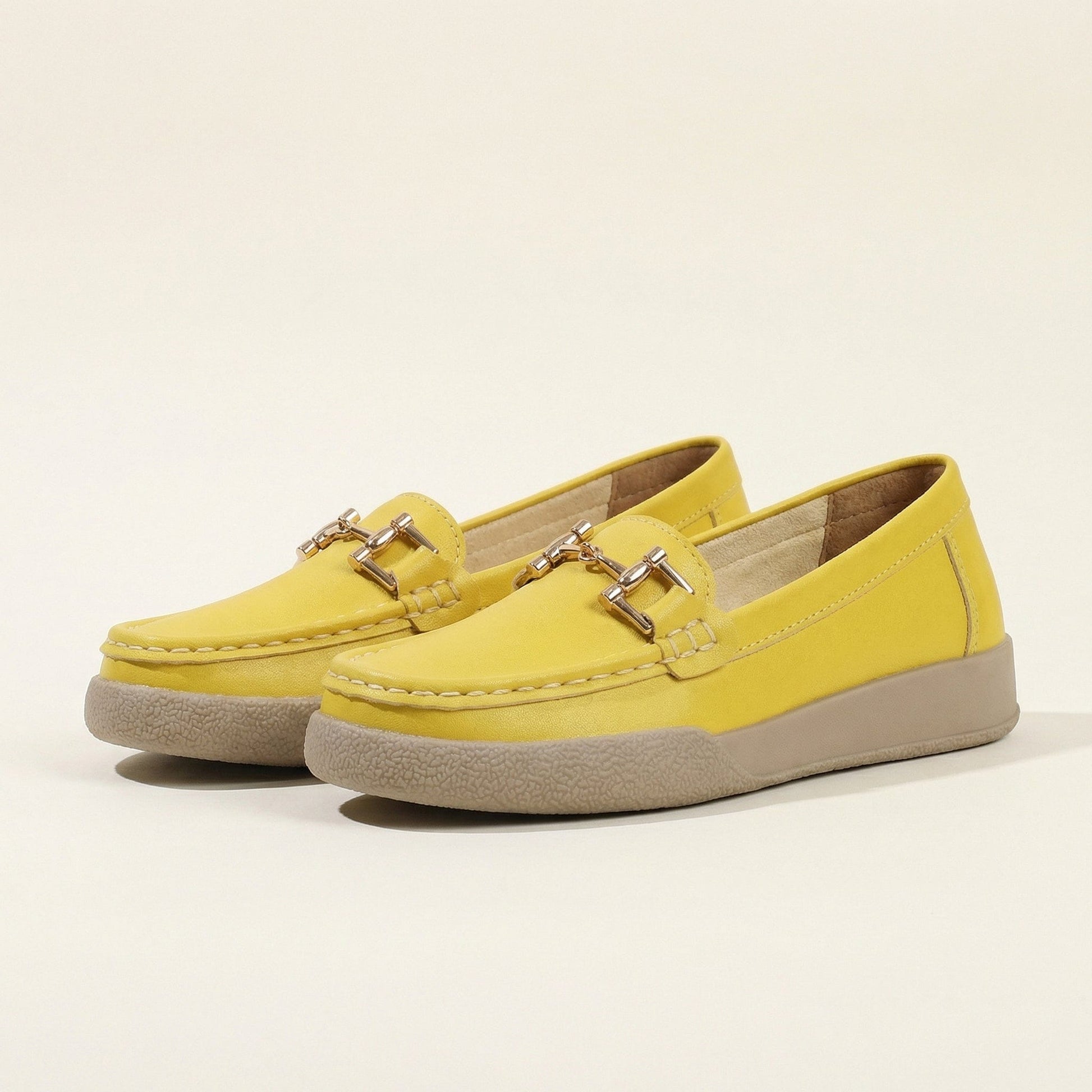 Mocassin Femme Uni à Mors en Cuir