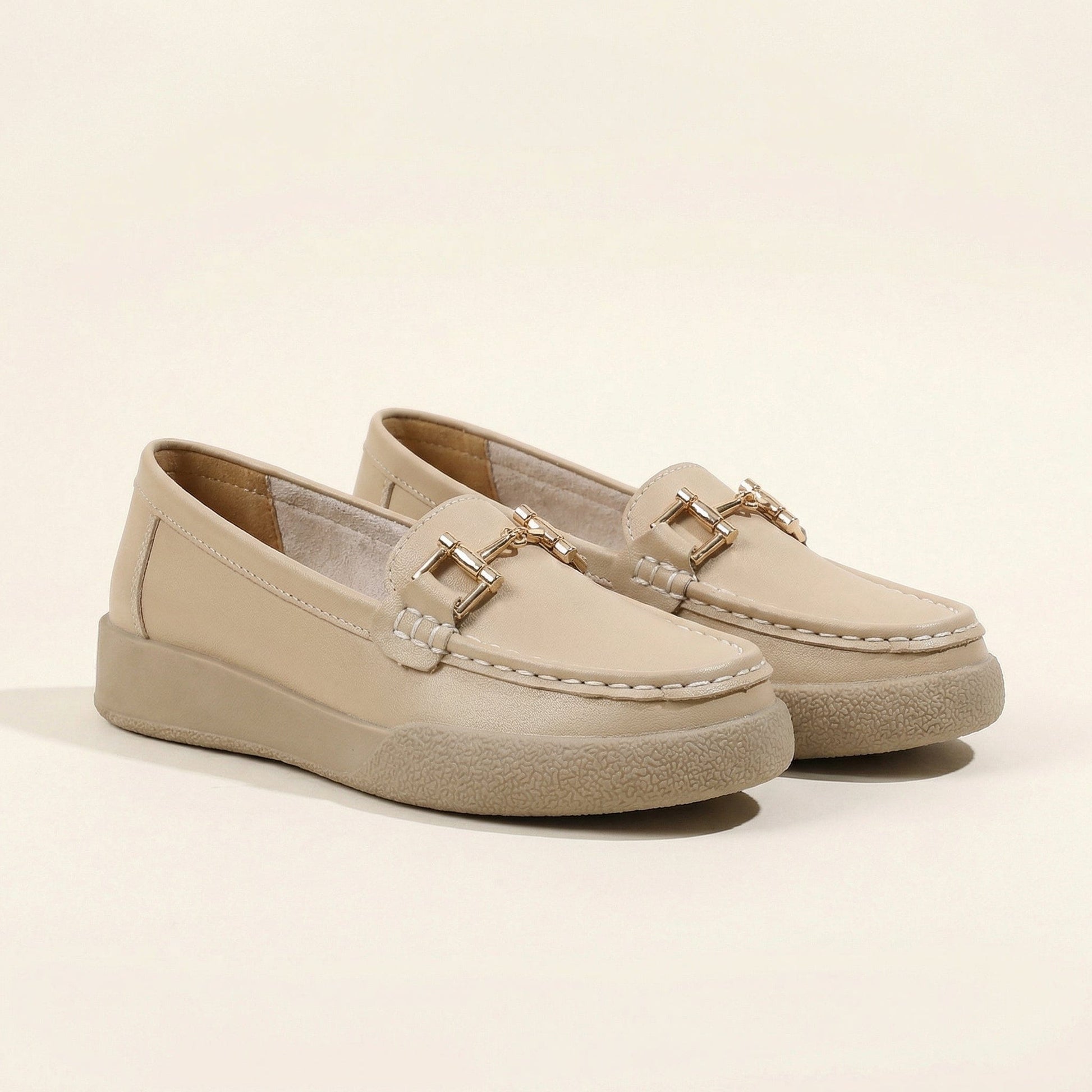 Mocassin Femme Uni à Mors en Cuir