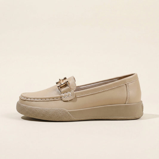 Mocassin Femme Uni à Mors en Cuir