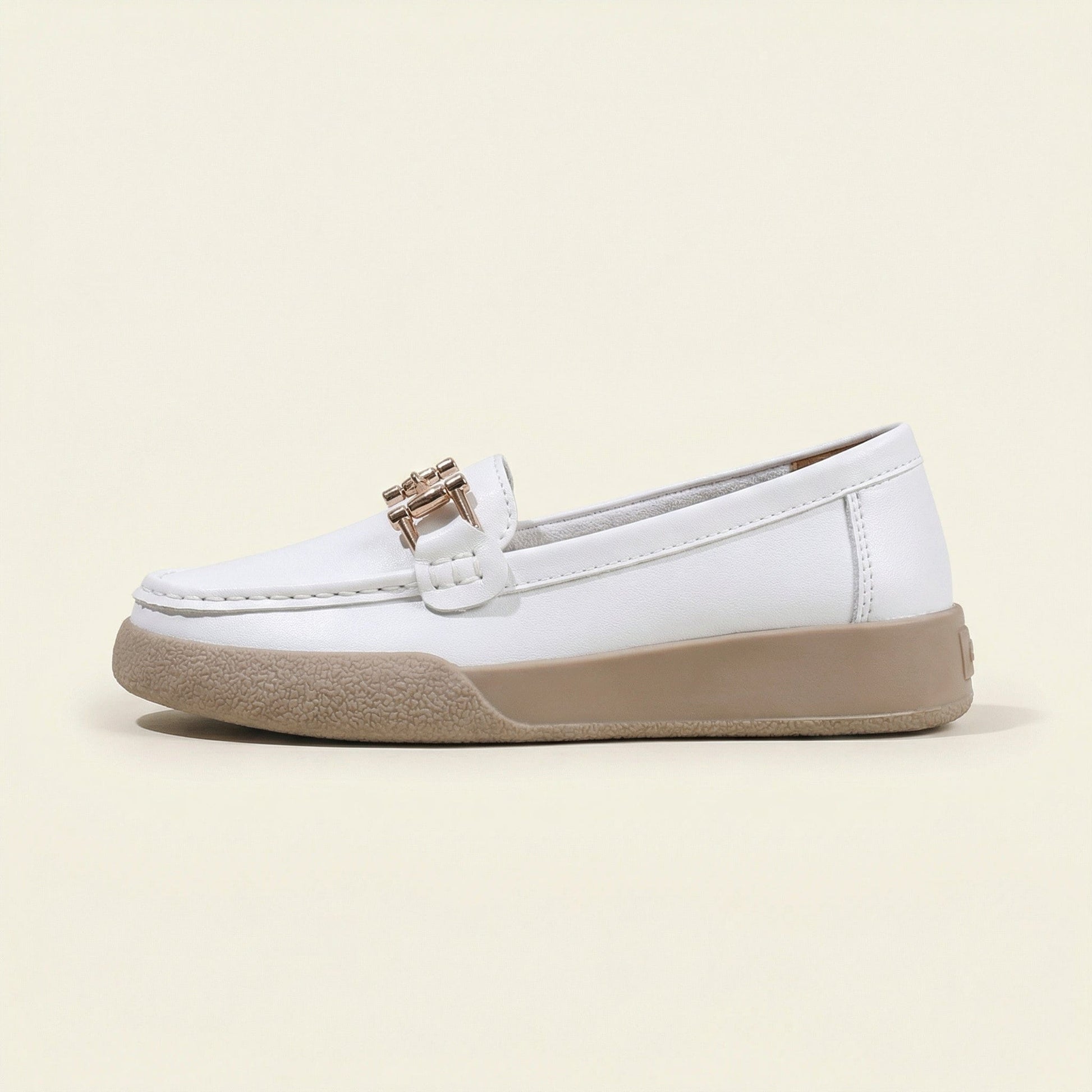 Mocassin Femme Uni à Mors en Cuir