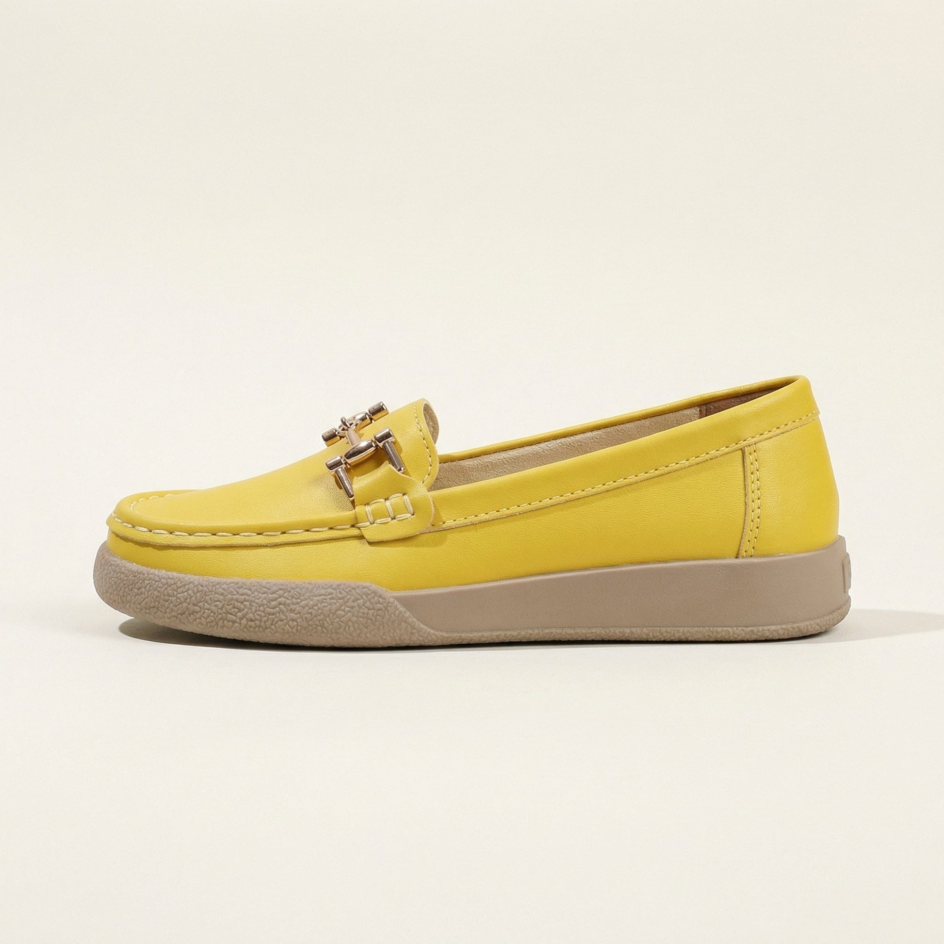 Mocassin Femme Uni à Mors en Cuir