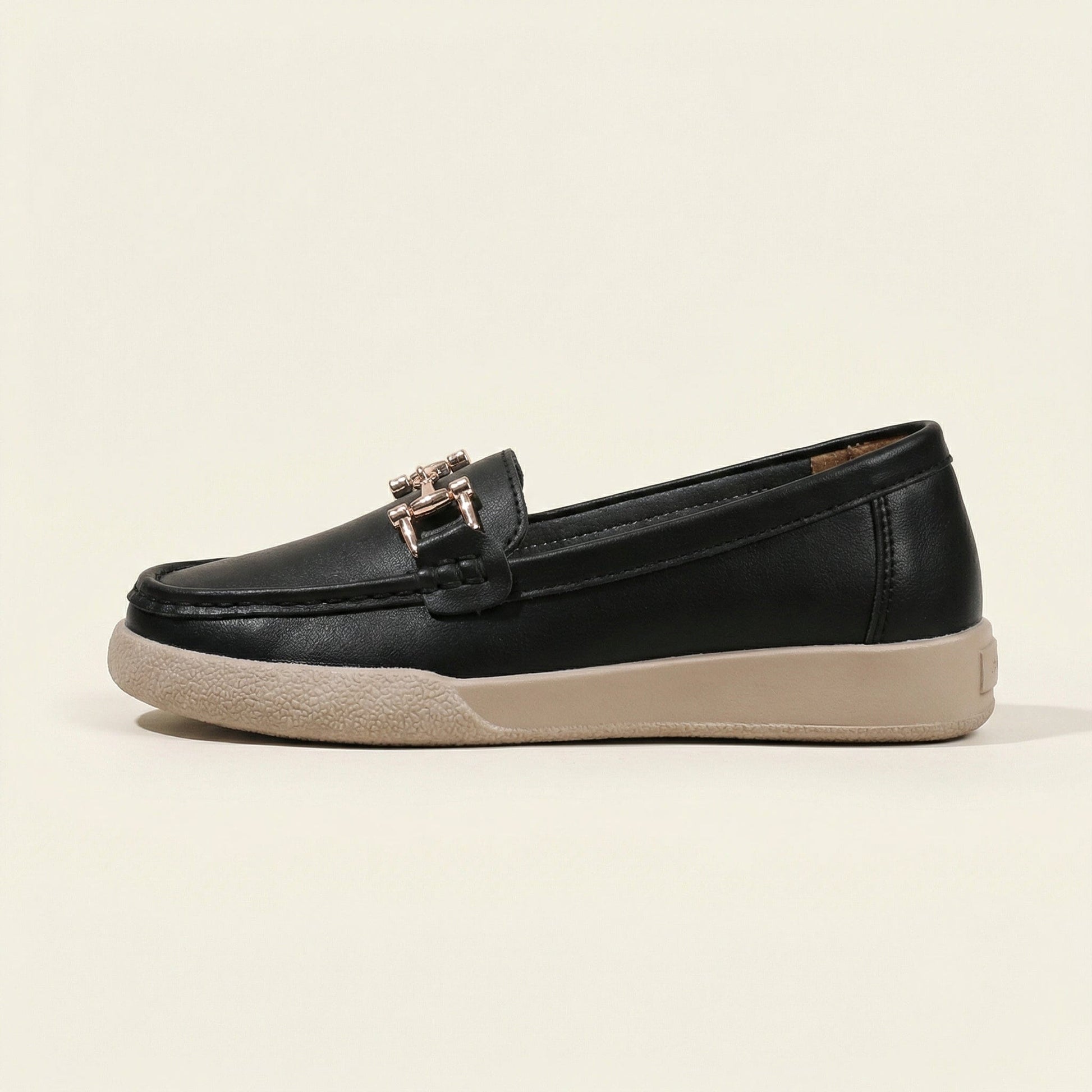 Mocassin Femme Uni à Mors en Cuir