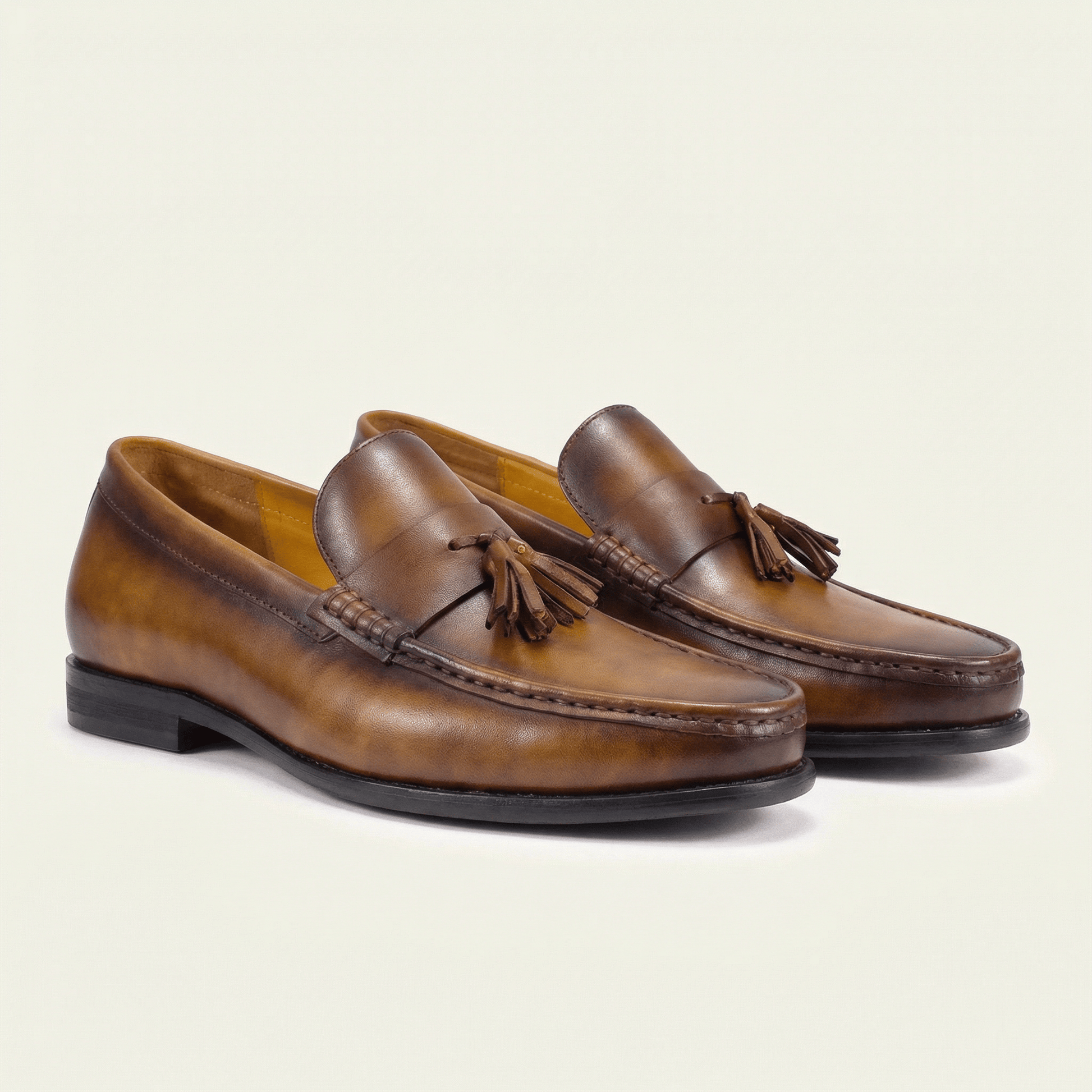 Mocassin Habillé à Glands en Cuir Lisse