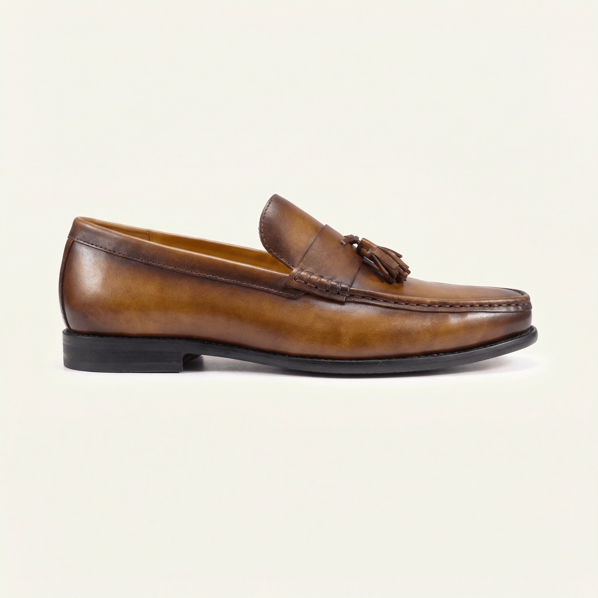 Mocassin Habillé à Glands en Cuir Lisse