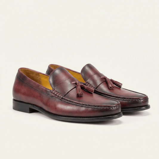 Mocassin Habillé à Glands en Cuir Lisse