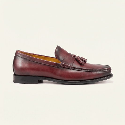 Mocassin Habillé à Glands en Cuir Lisse