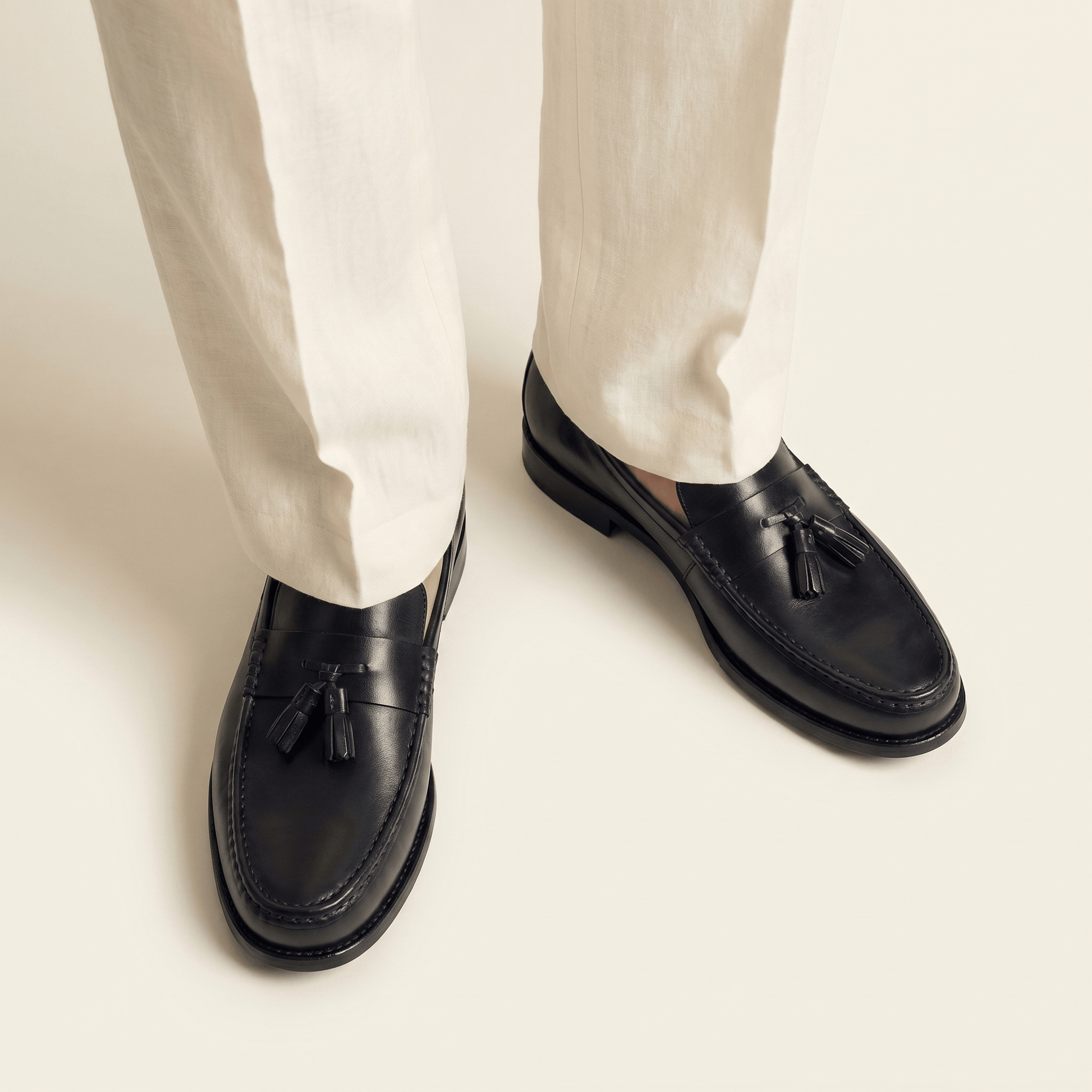 Mocassin Habillé à Glands en Cuir Lisse