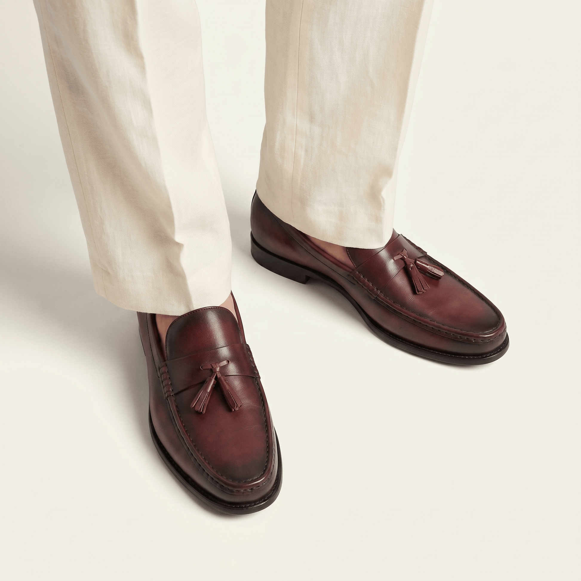 Mocassin Habillé à Glands en Cuir Lisse