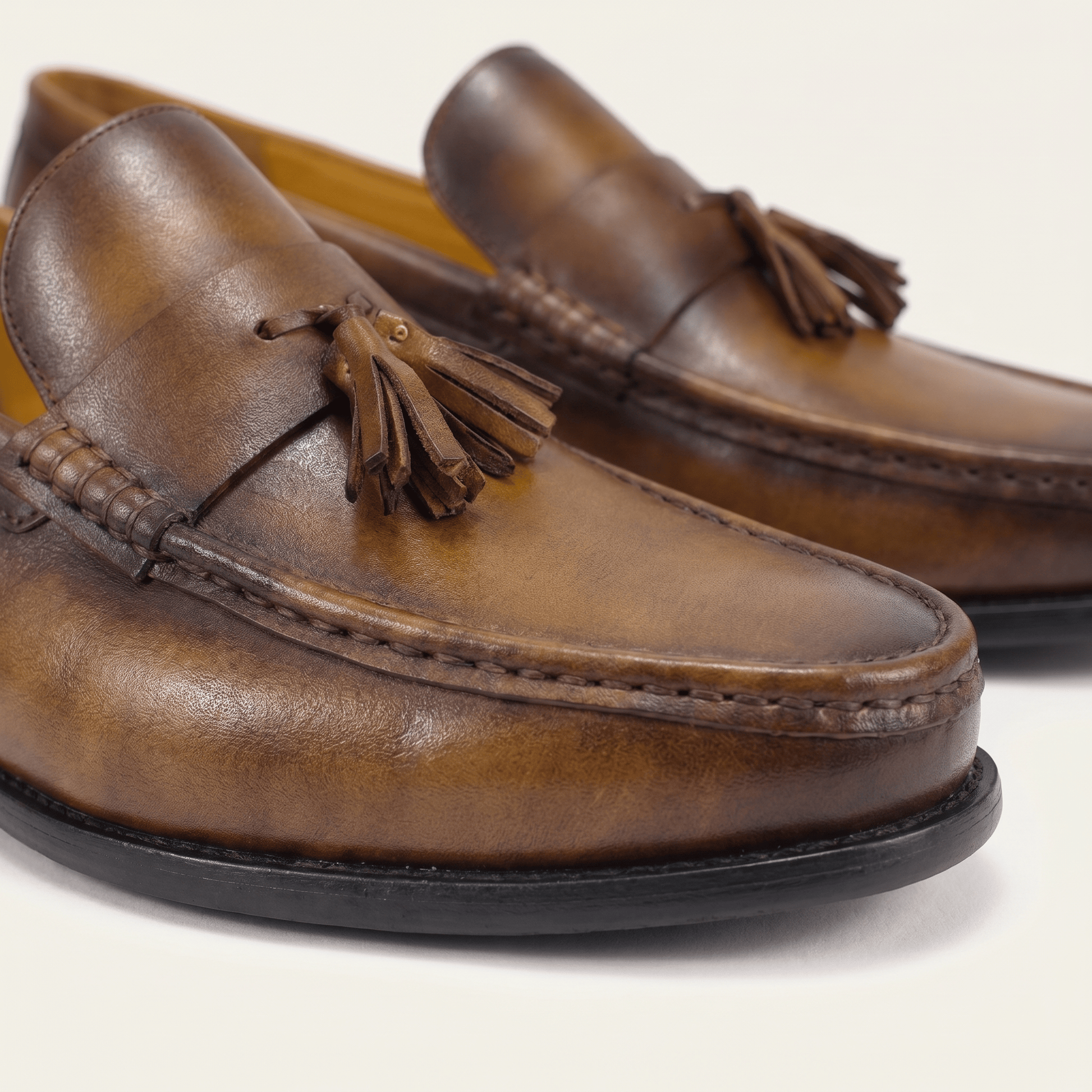 Mocassin Habillé à Glands en Cuir Lisse