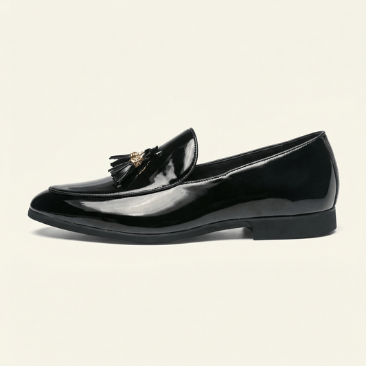 Mocassin Habillé à Glands en Cuir Verni