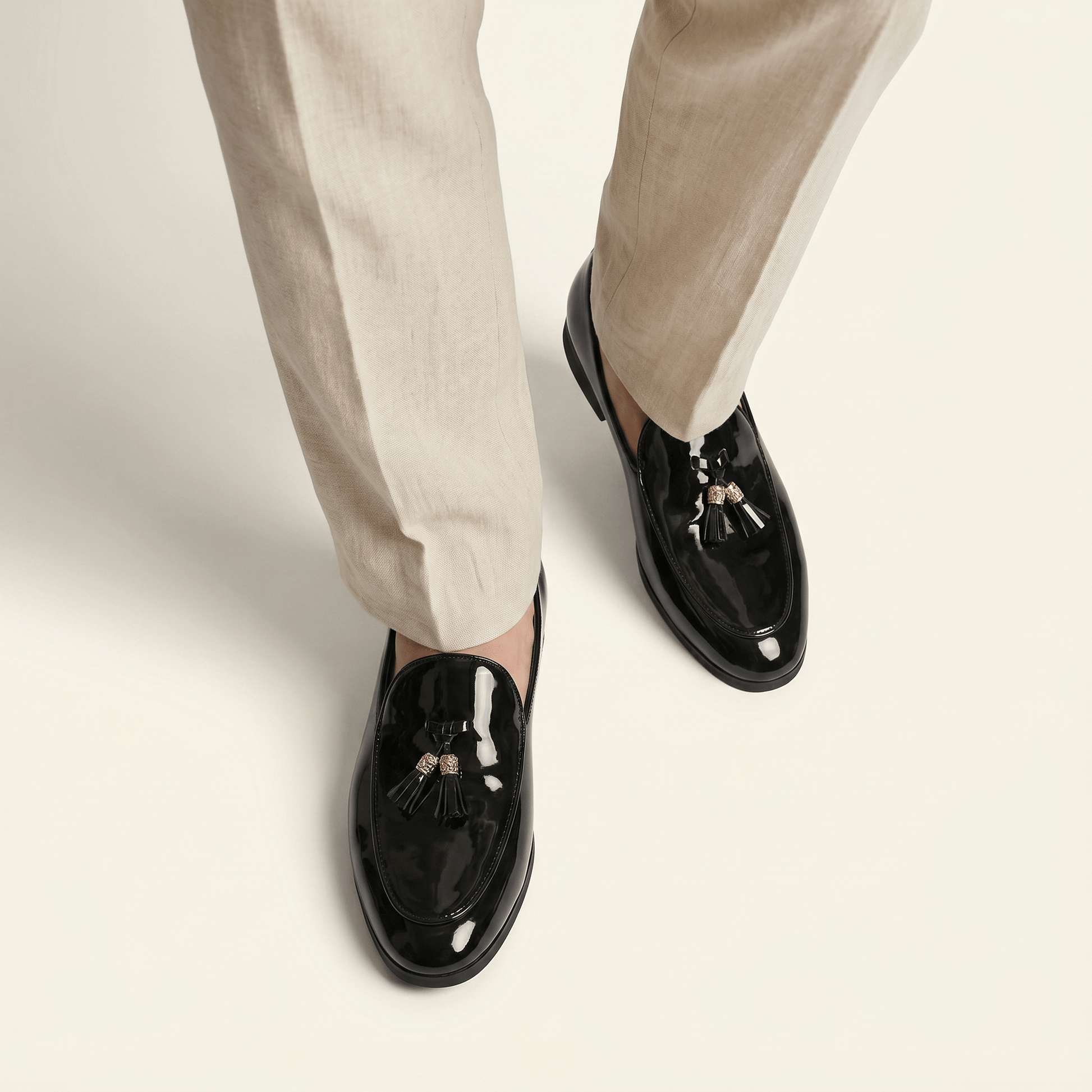 Mocassin Habillé à Glands en Cuir Verni