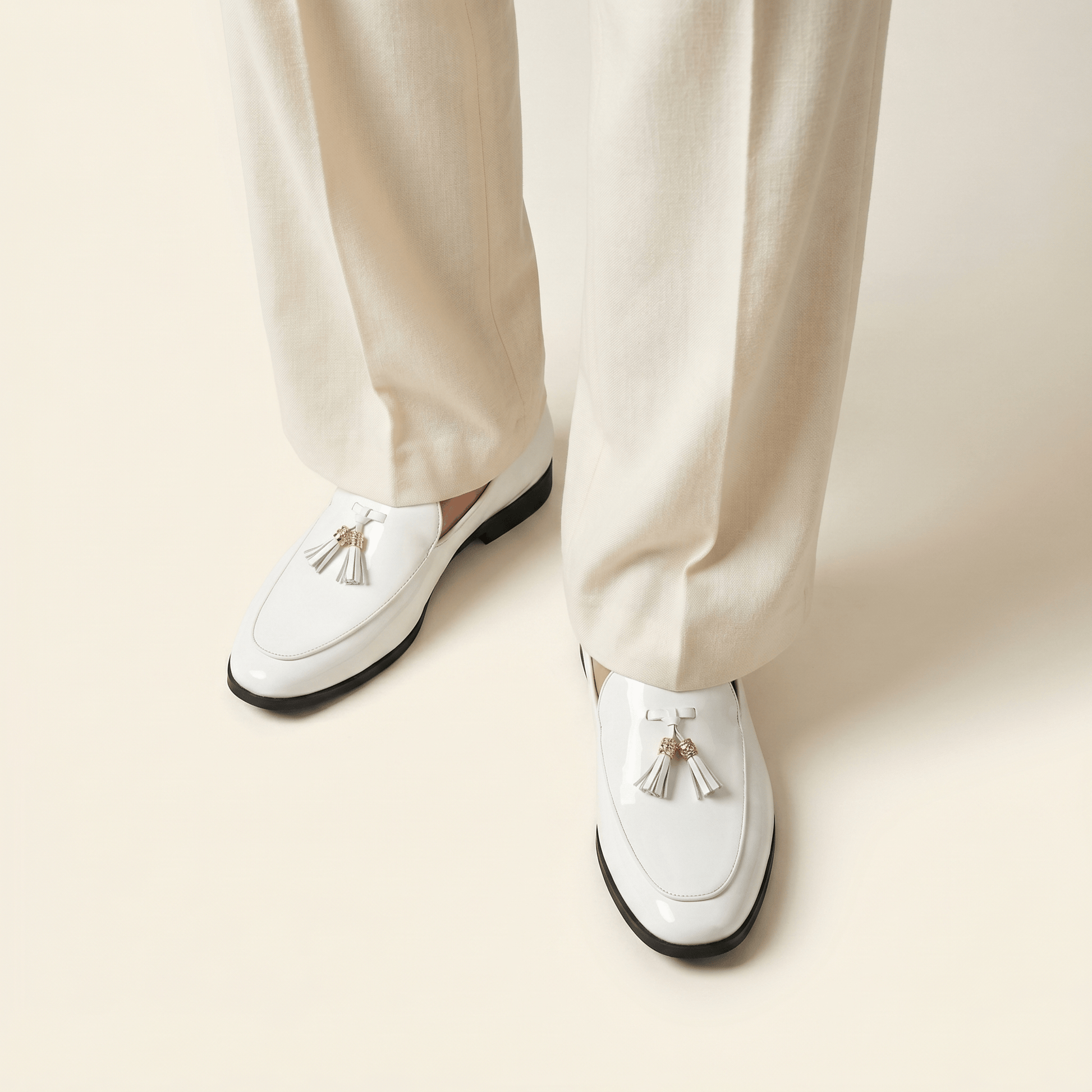 Mocassin Habillé à Glands en Cuir Verni
