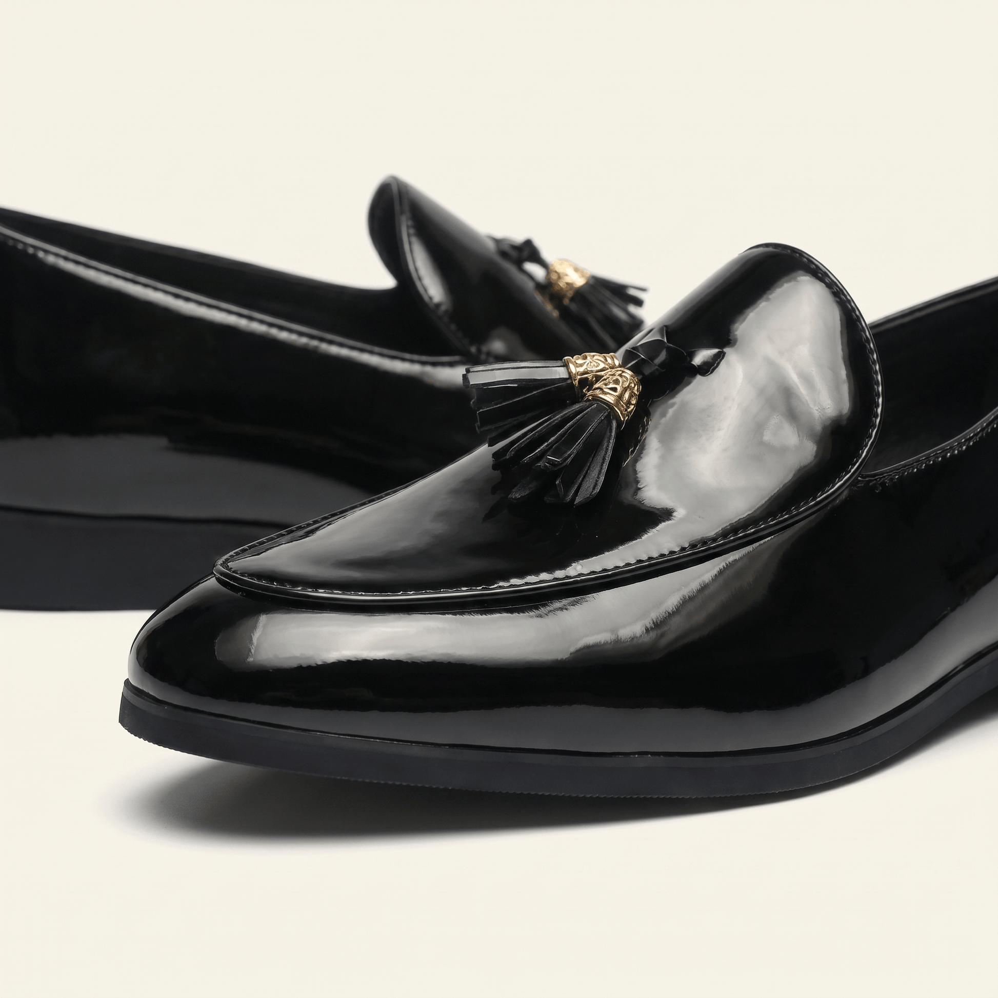 Mocassin Habillé à Glands en Cuir Verni