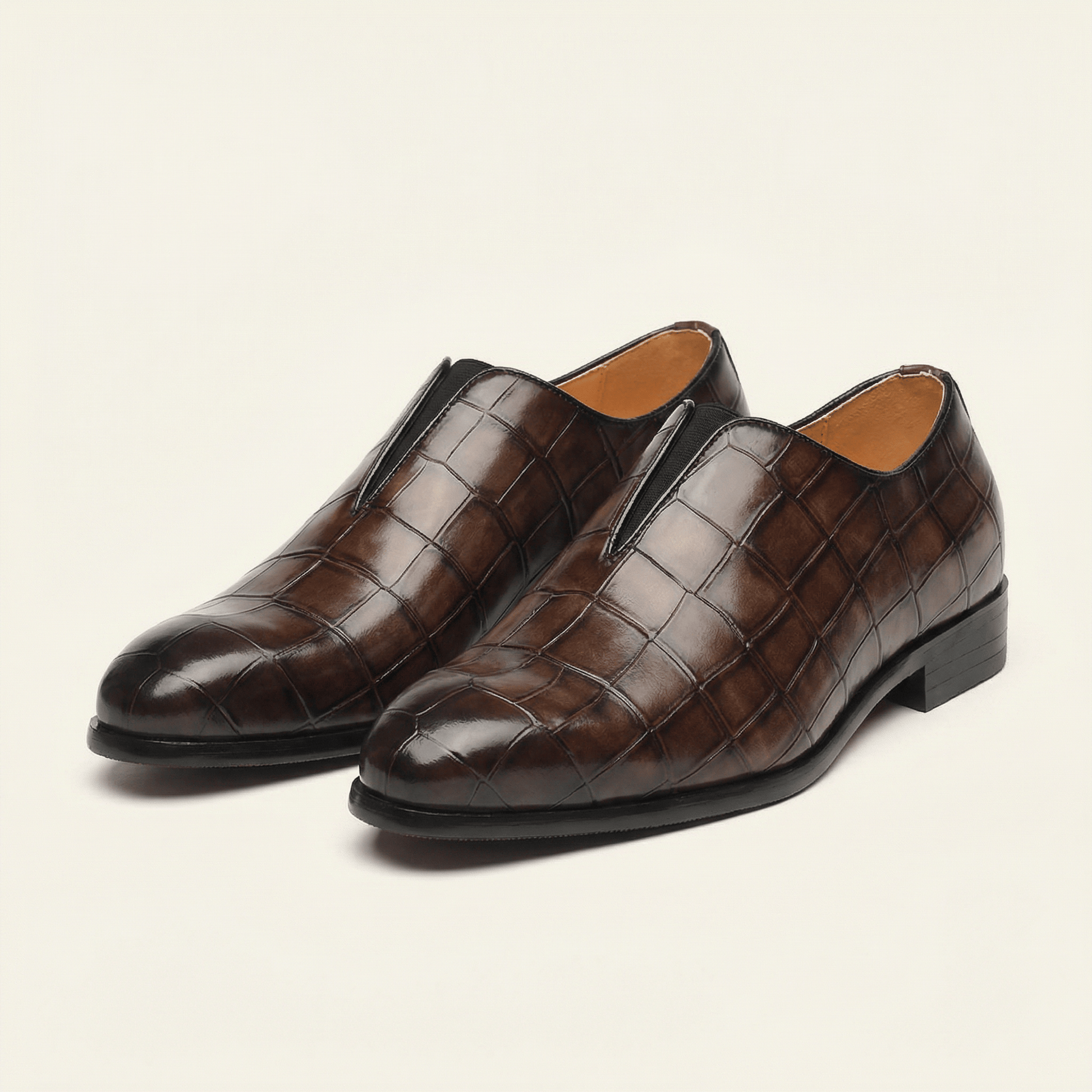 Mocassin Habille Slip-on Effet Crocodile
