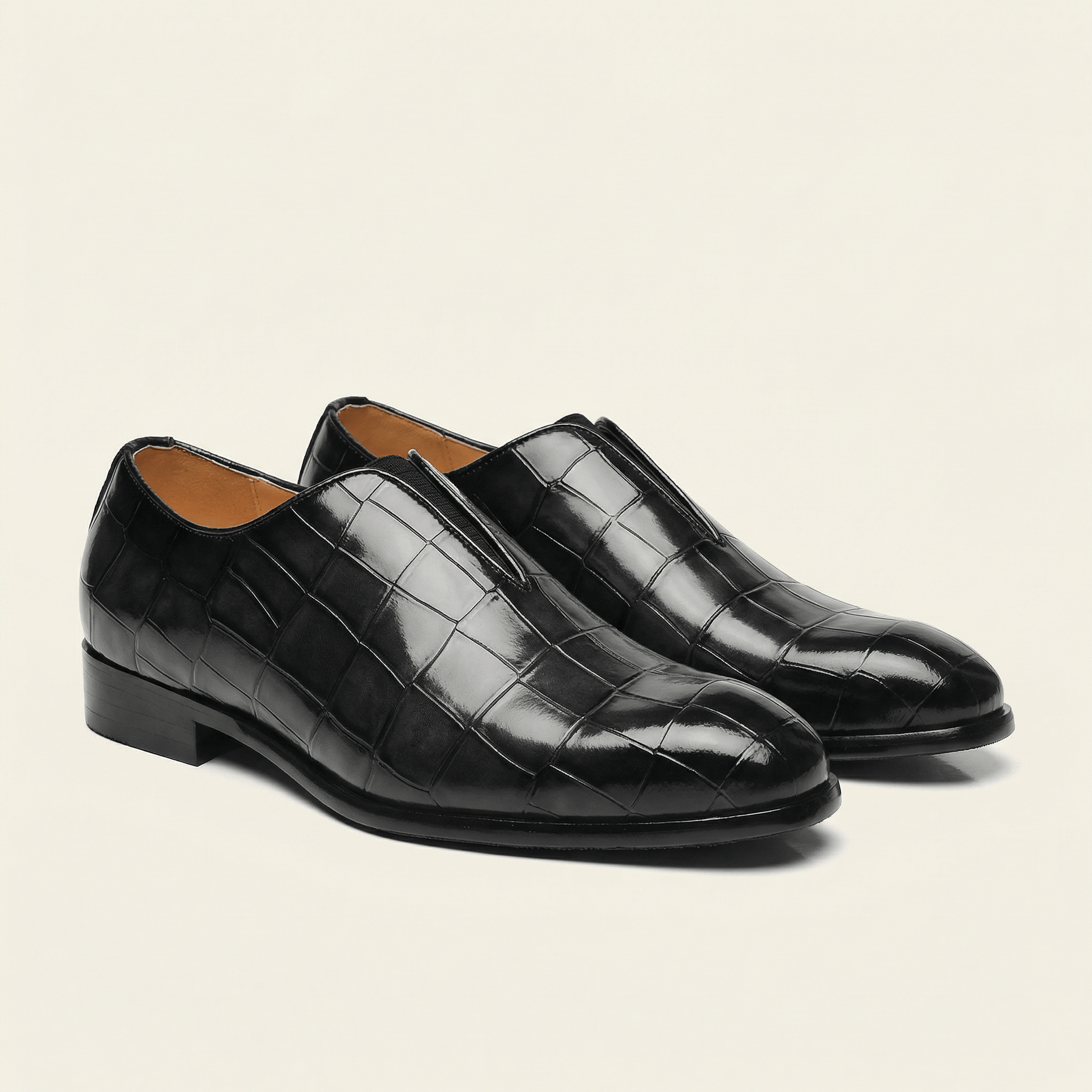 Mocassin Habille Slip-on Effet Crocodile