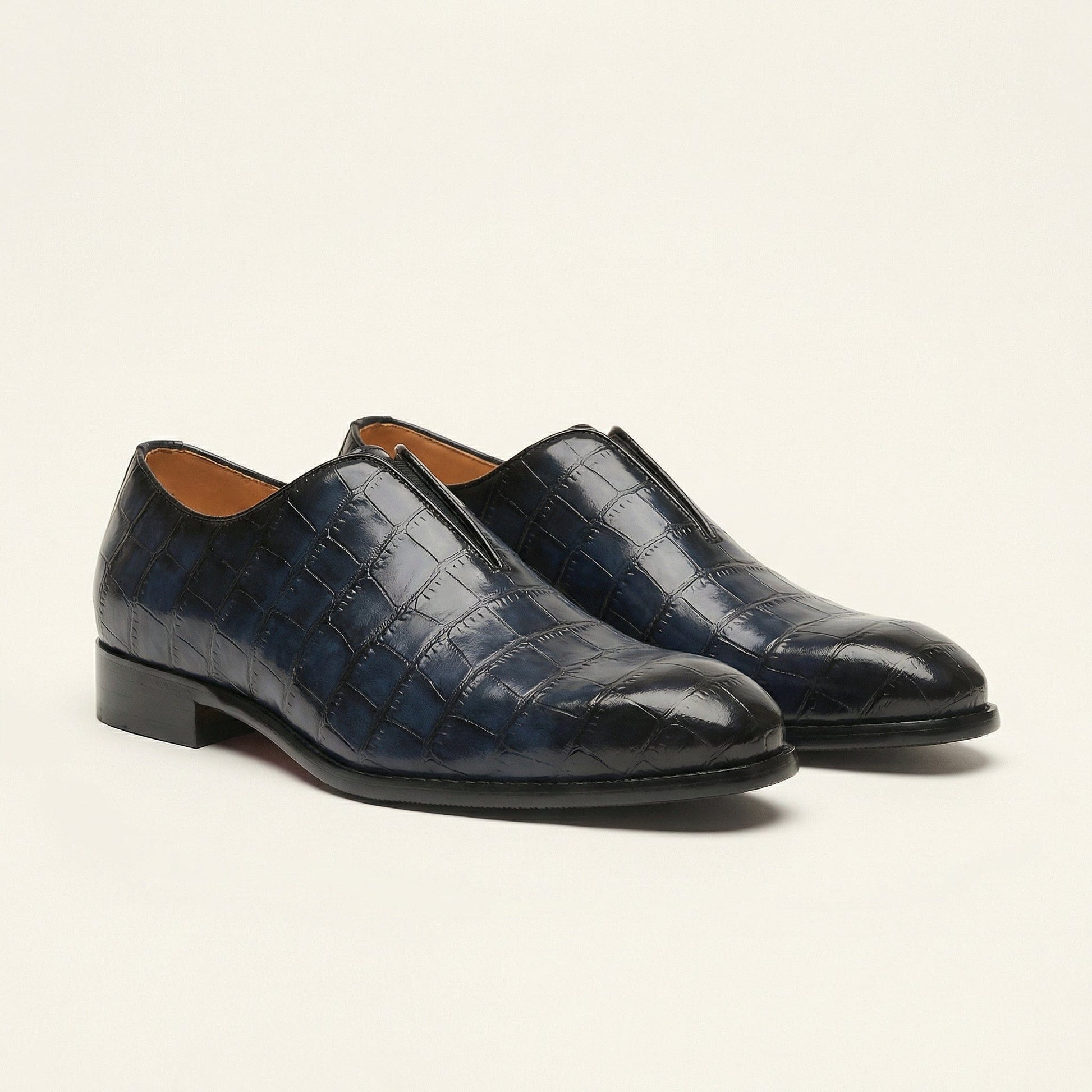 Mocassin Habille Slip-on Effet Crocodile
