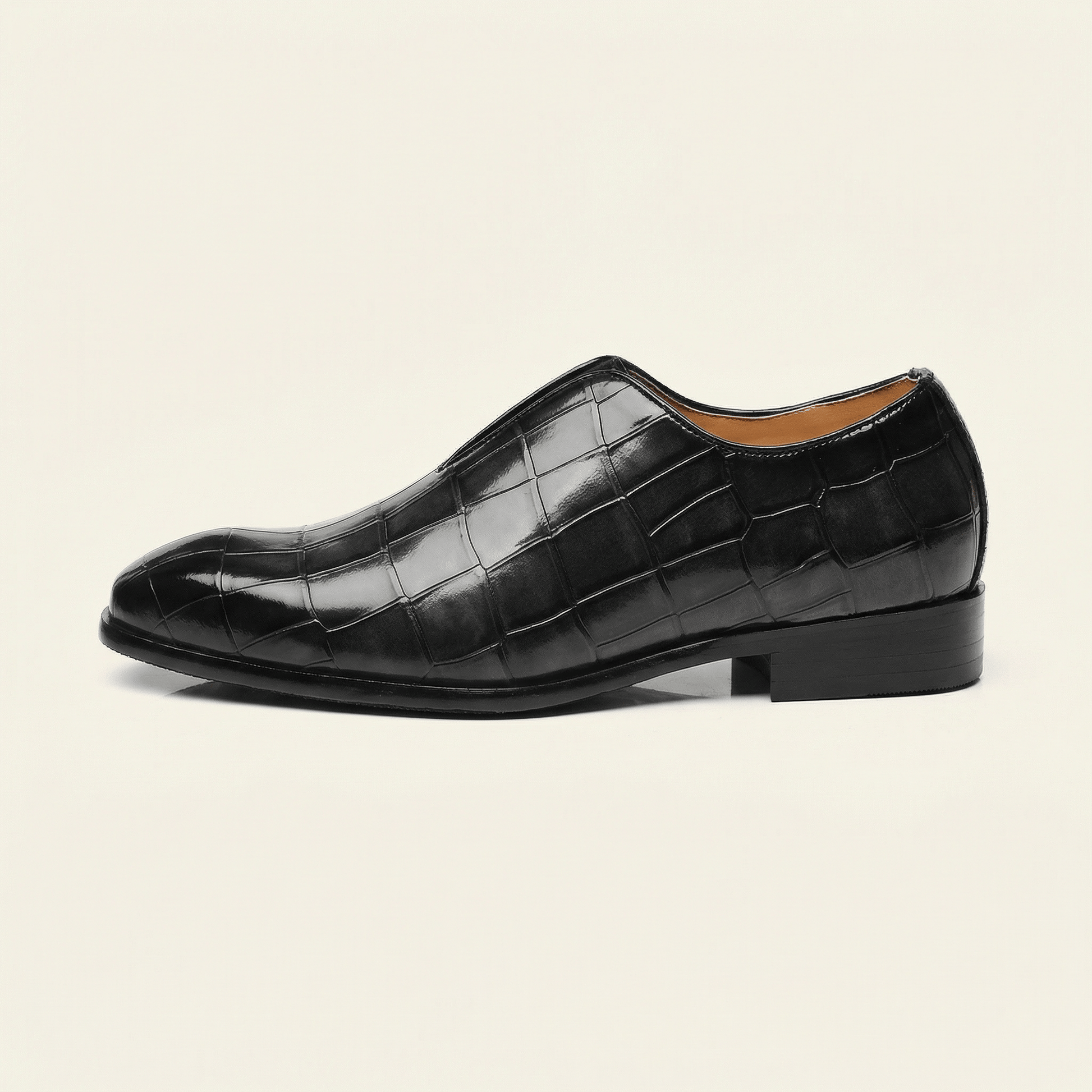 Mocassin Habille Slip-on Effet Crocodile