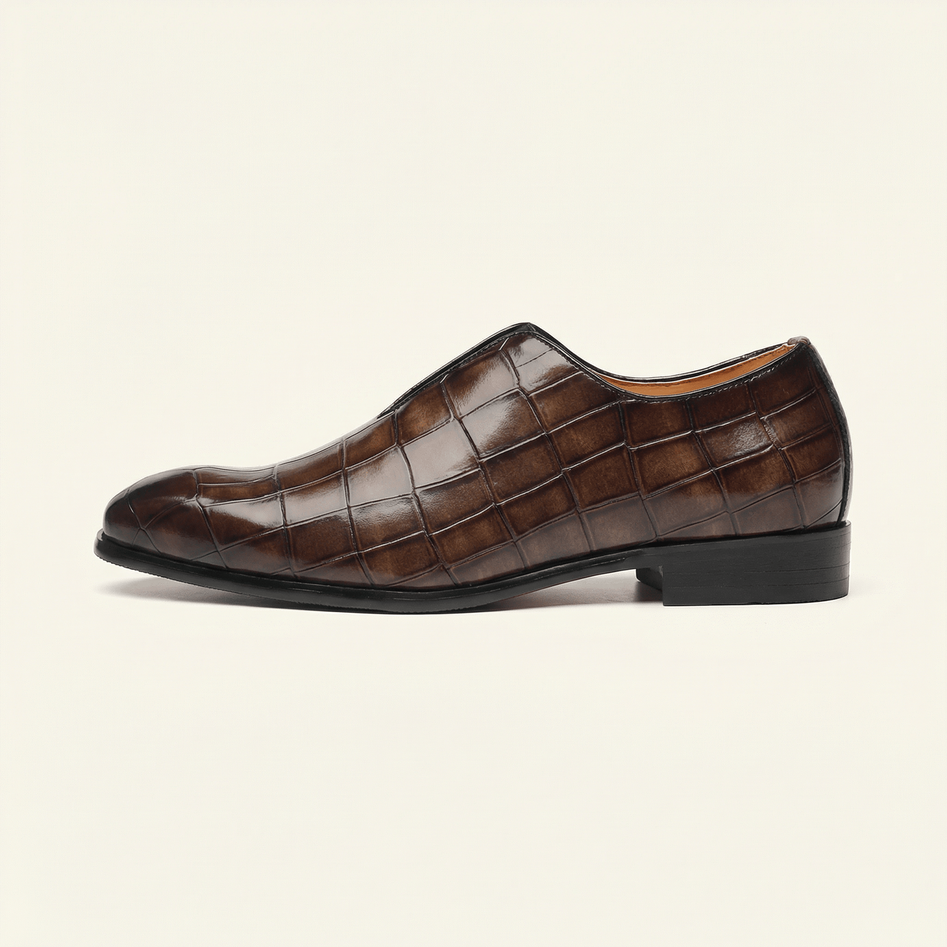 Mocassin Habille Slip-on Effet Crocodile