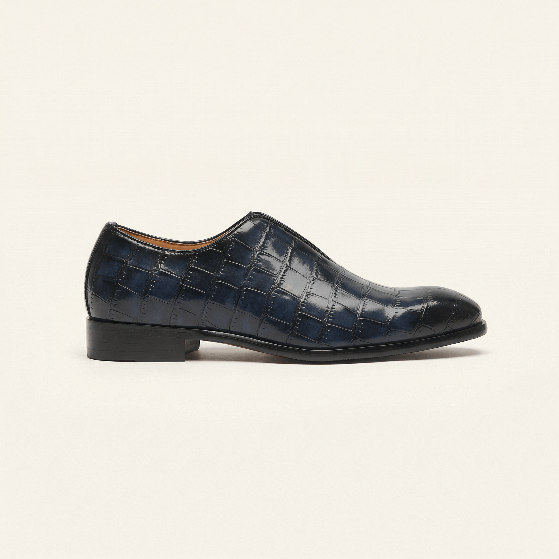 Mocassin Habille Slip-on Effet Crocodile