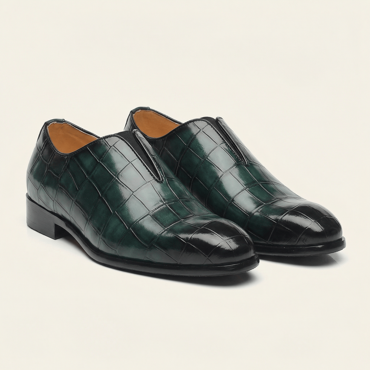 Mocassin Habille Slip-on Effet Crocodile