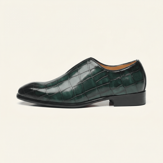 Mocassin Habille Slip-on Effet Crocodile
