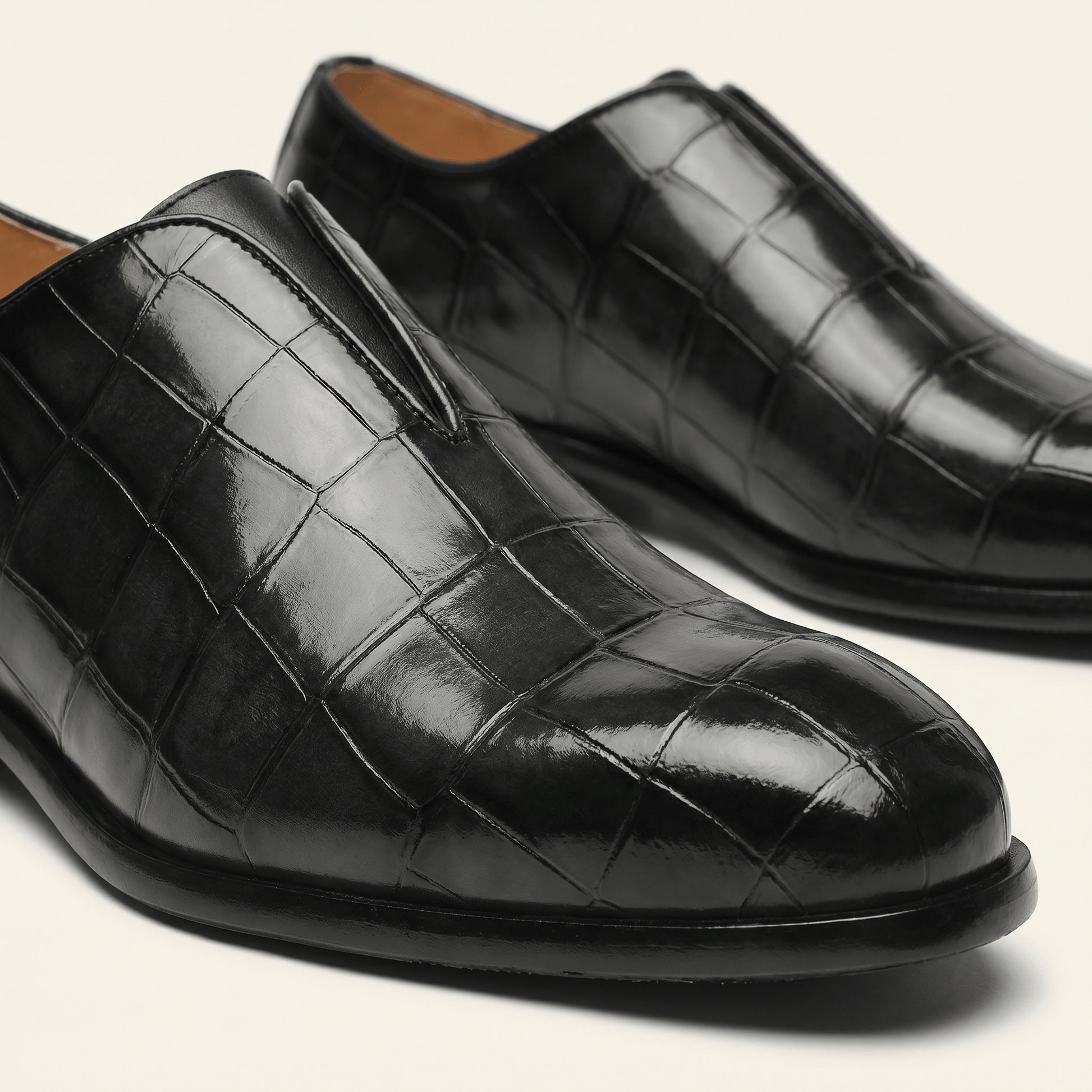 Mocassin Habille Slip-on Effet Crocodile