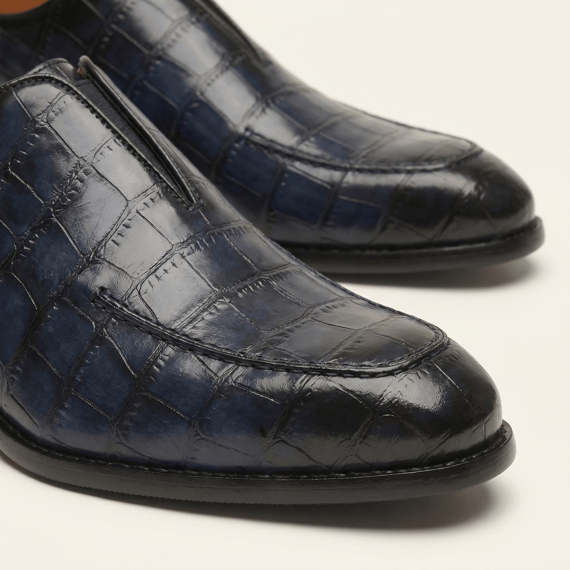 Mocassin Habille Slip-on Effet Crocodile
