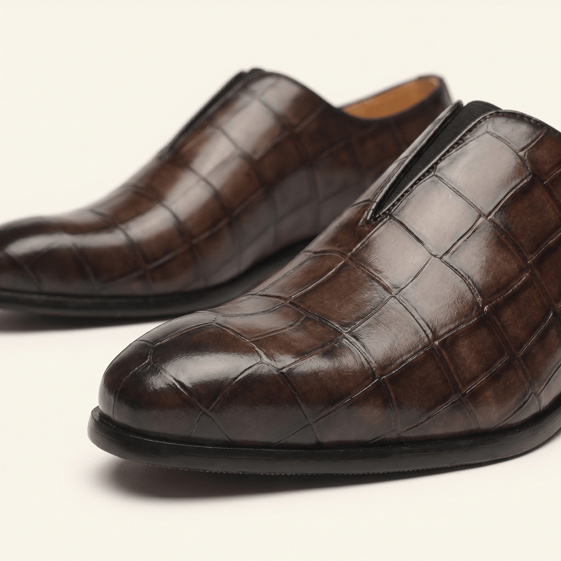 Mocassin Habille Slip-on Effet Crocodile