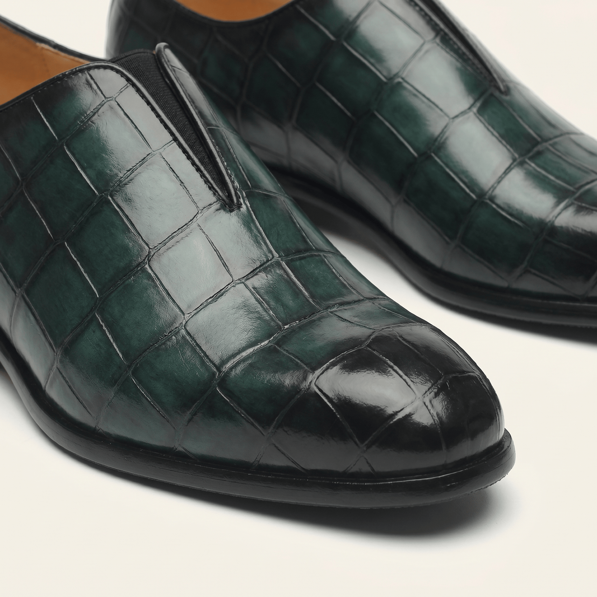 Mocassin Habille Slip-on Effet Crocodile