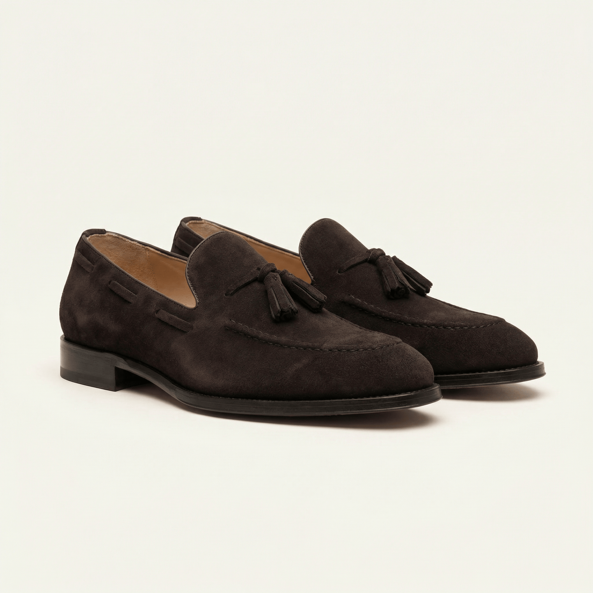 Mocassin Homme à Gland en Cuir Suédé avec Talon