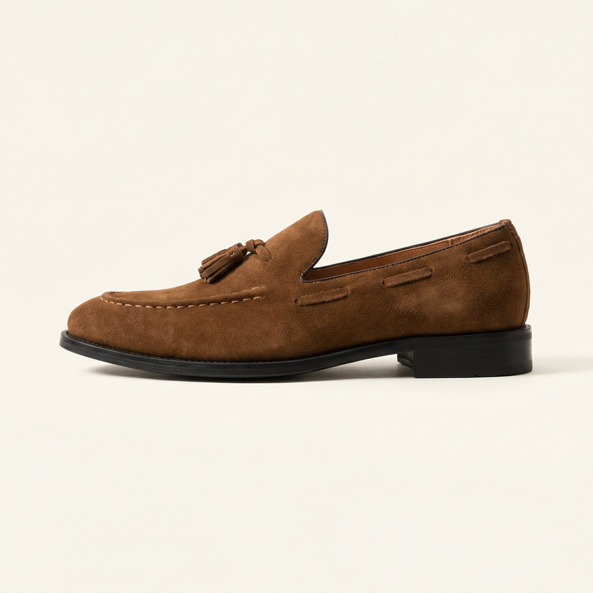 Mocassin Homme à Gland en Cuir Suédé avec Talon