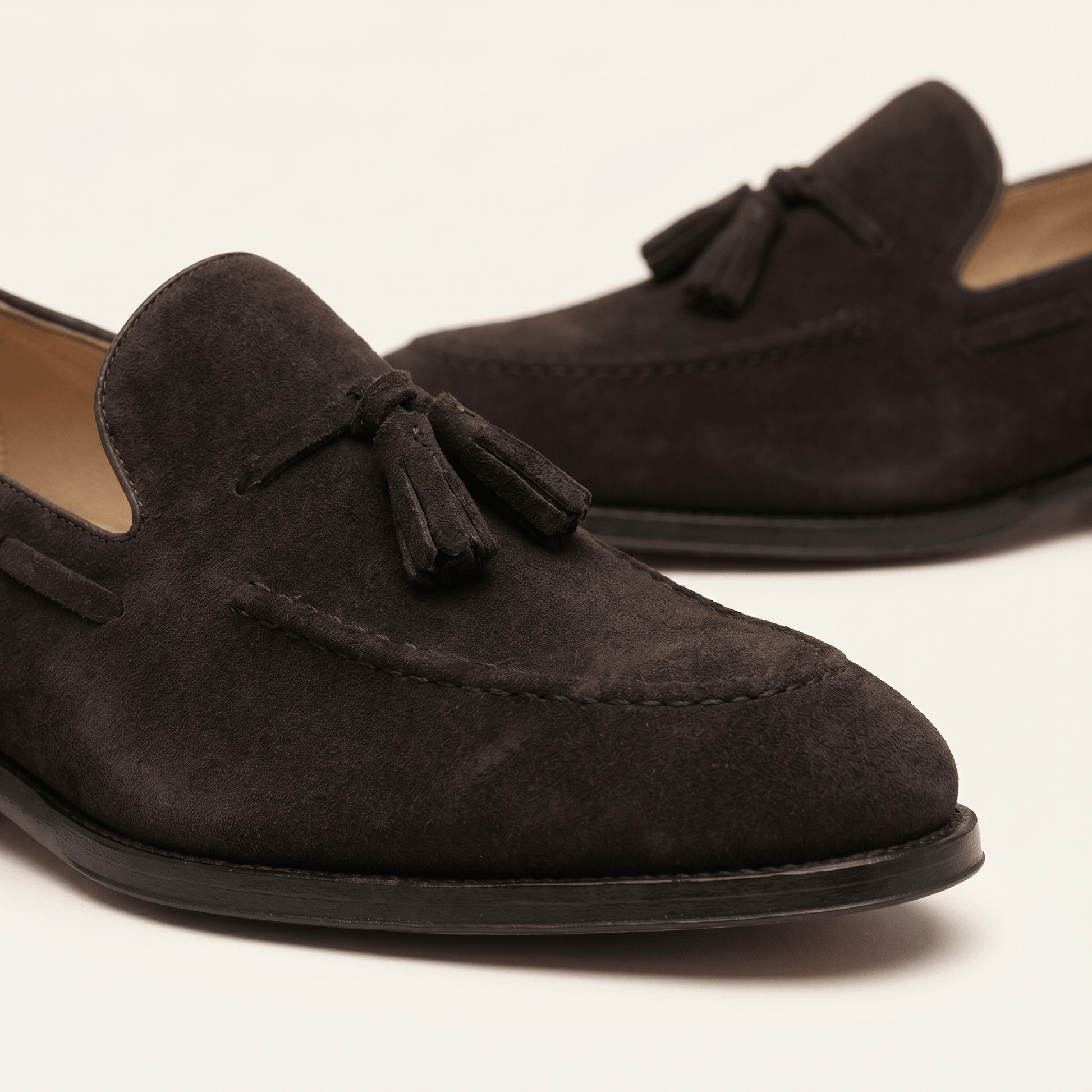 Mocassin Homme à Gland en Cuir Suédé avec Talon