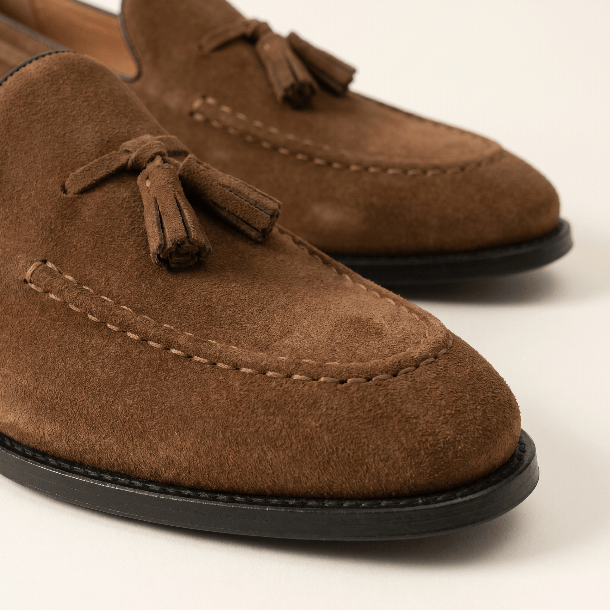 Mocassin Homme à Gland en Cuir Suédé avec Talon