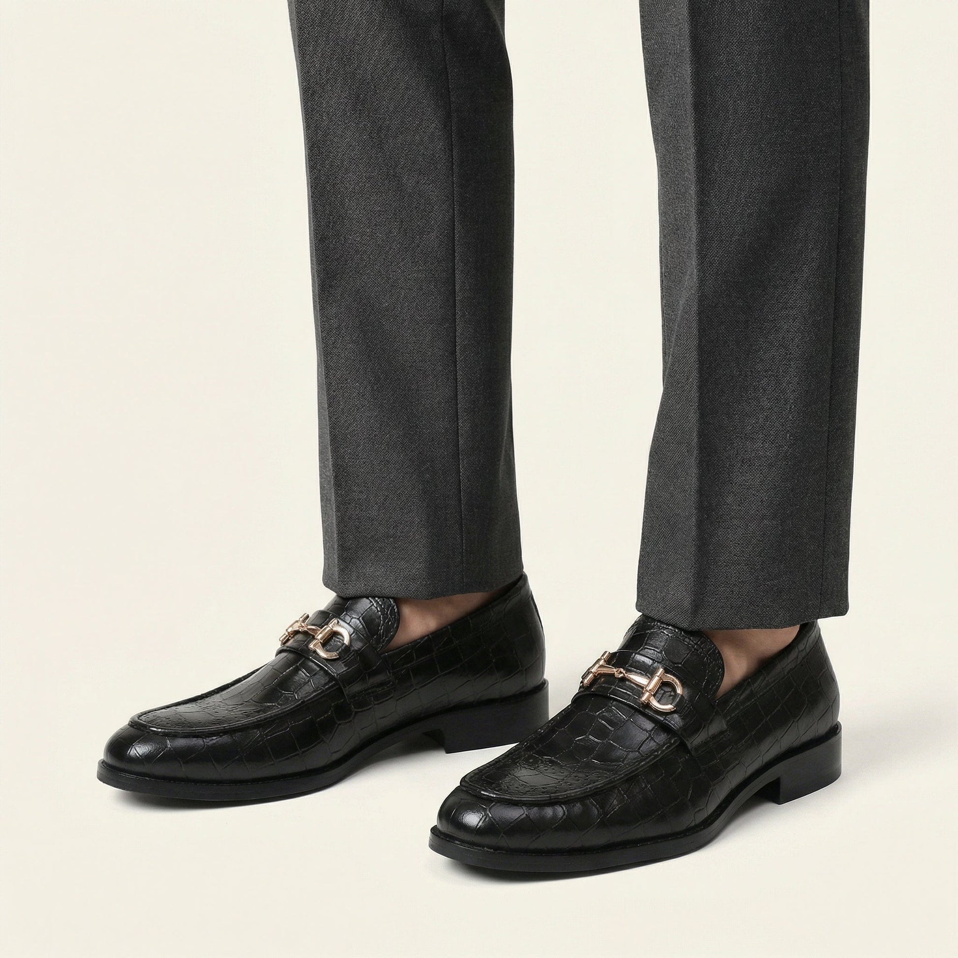 Mocassin Homme à Mors en Cuir Croco