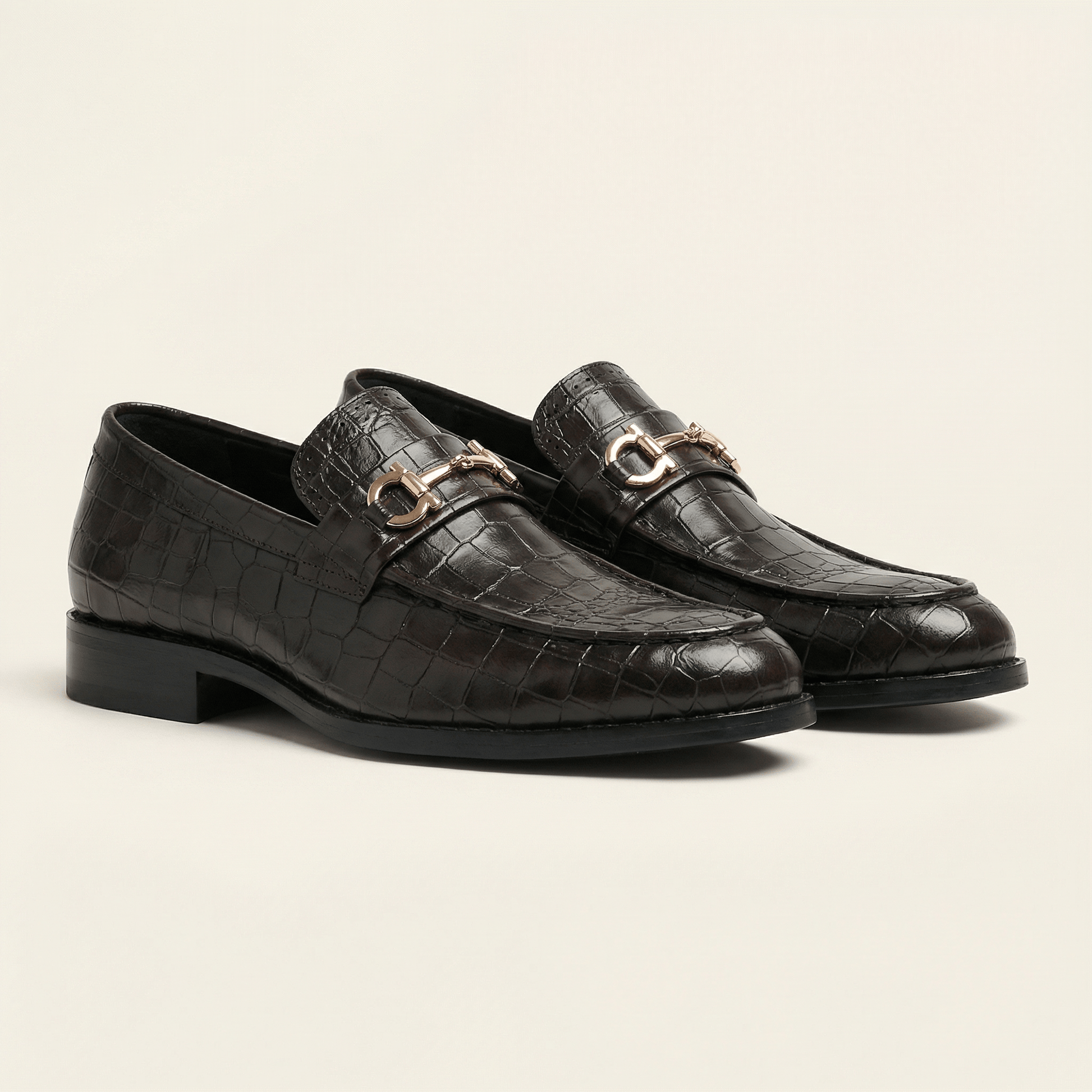 Mocassin Homme à Mors en Cuir Croco