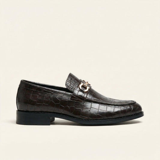 Mocassin Homme à Mors en Cuir Croco