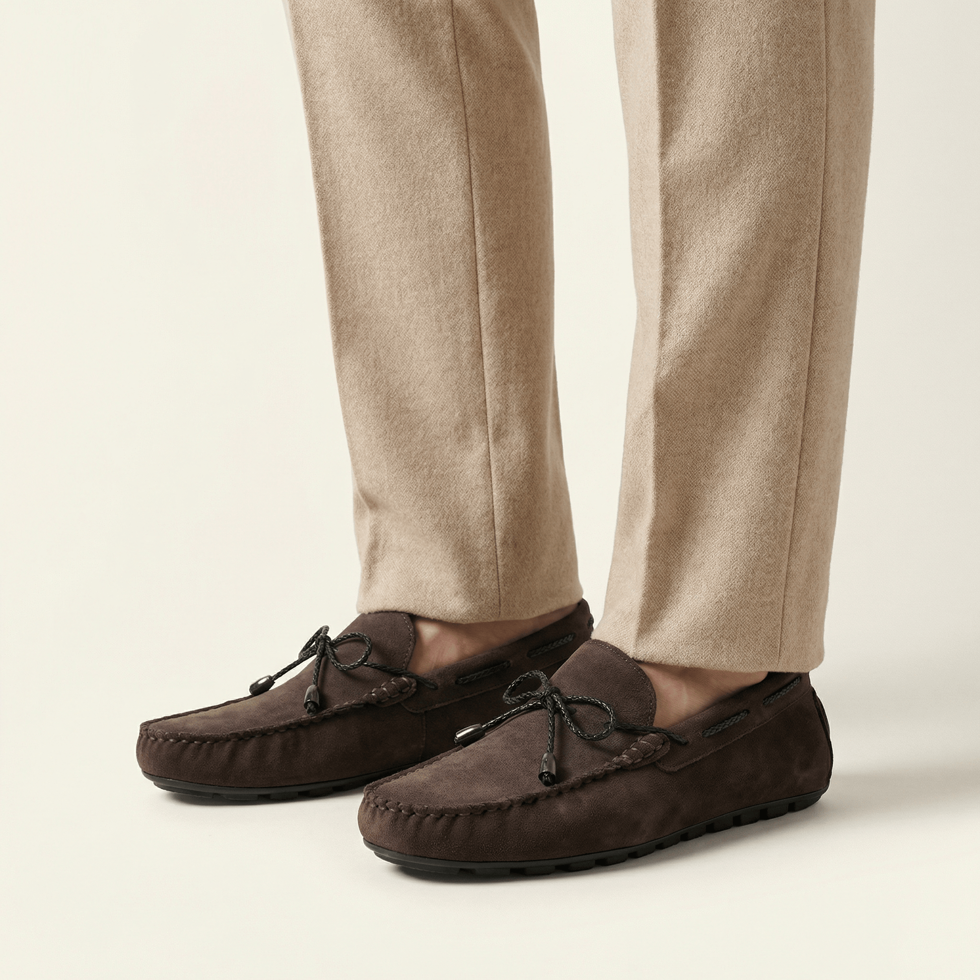 Mocassin Homme en Suédine avec Lacets