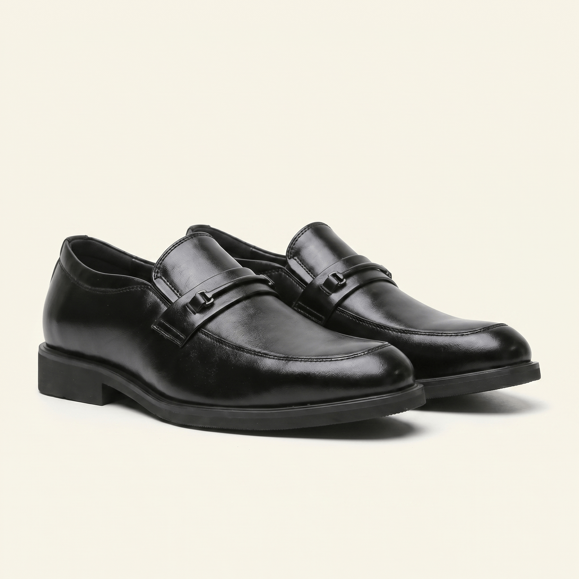 Mocassin Homme Cérémonie à Barrette en Cuir Verni