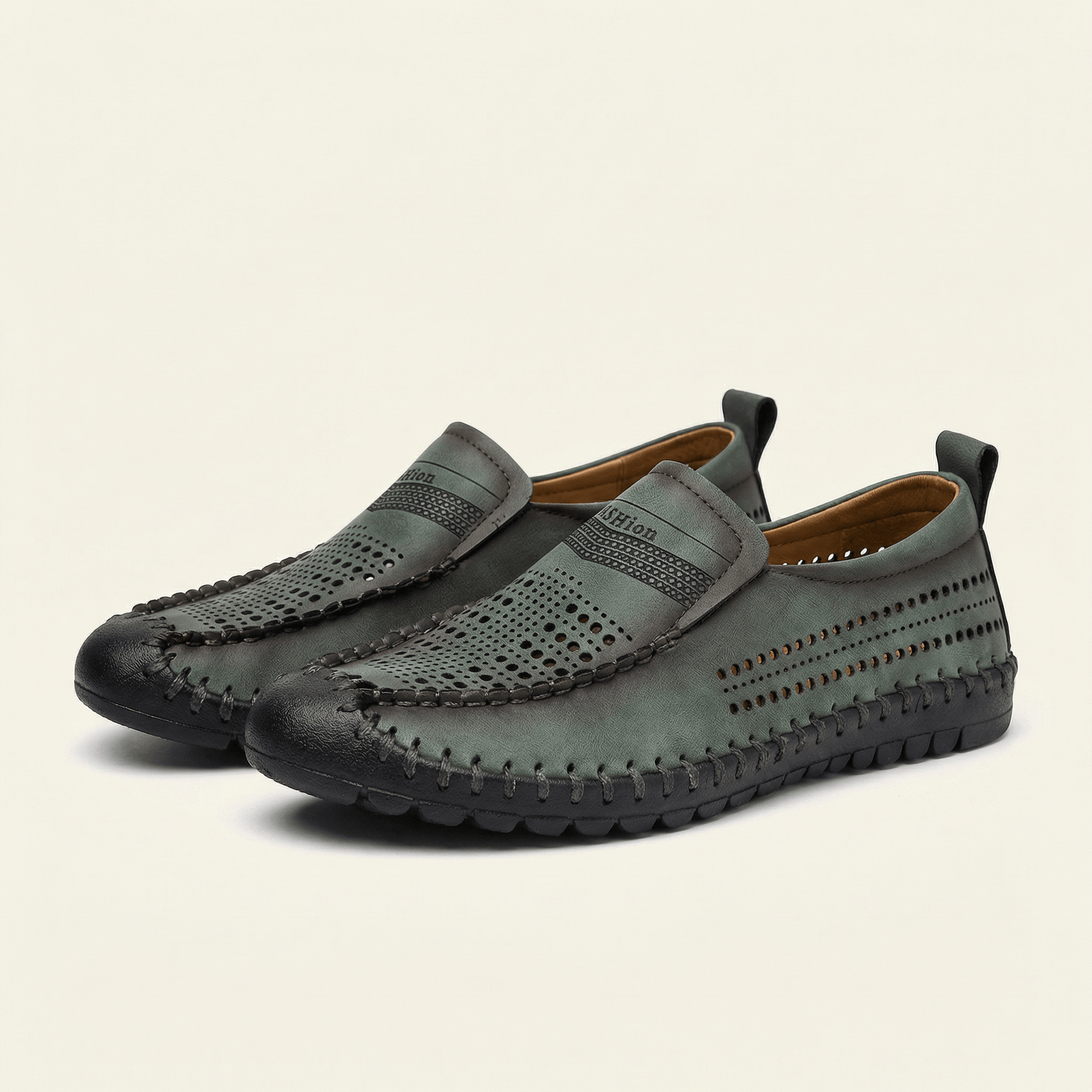 Mocassin Homme de Conduite en Cuir Perforé Souple