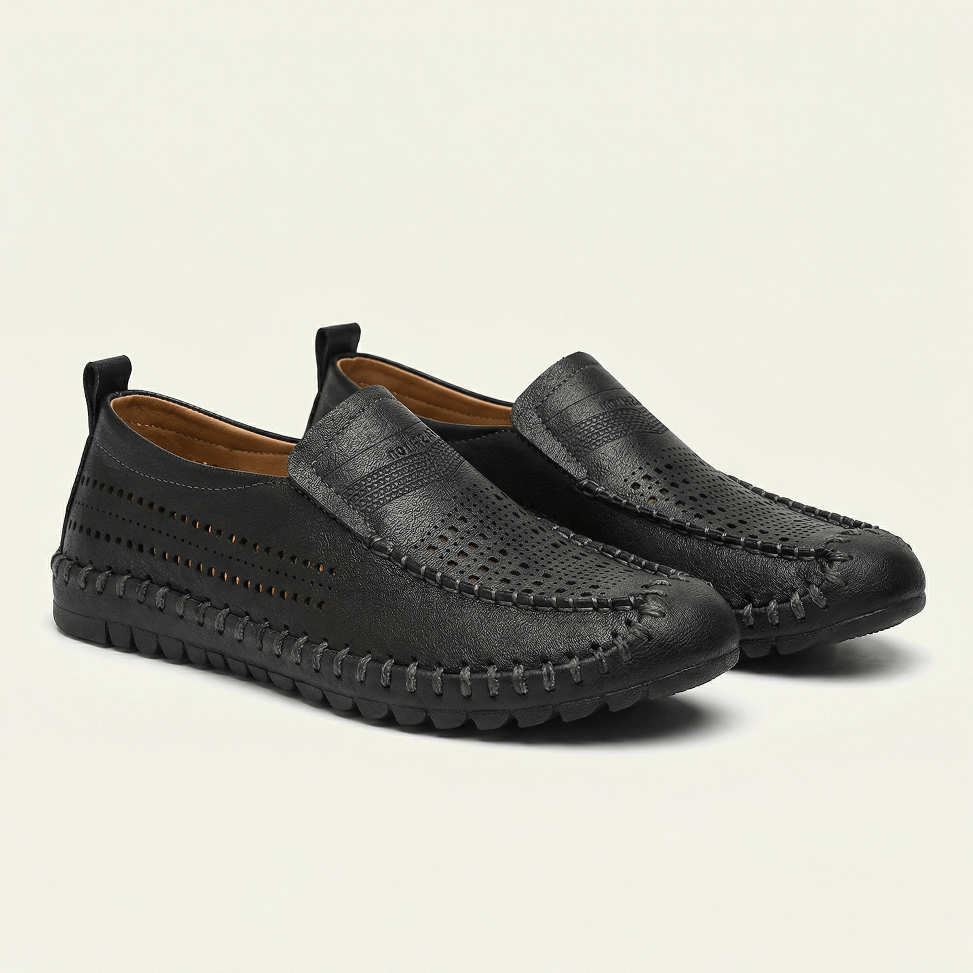 Mocassin Homme de Conduite en Cuir Perforé Souple